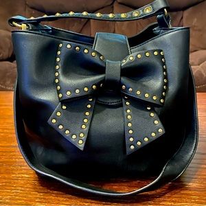 Betsy Johnson Black bow purse